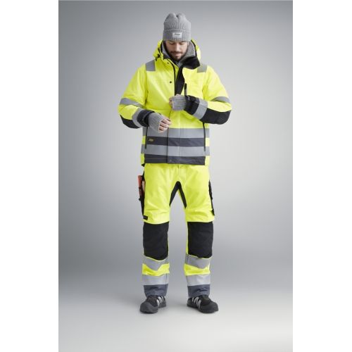 6639 Pantalones largos de trabajo aislantes 37.5® de alta visibiidad clase 2 AllroundWork  amarillo/ gris acero